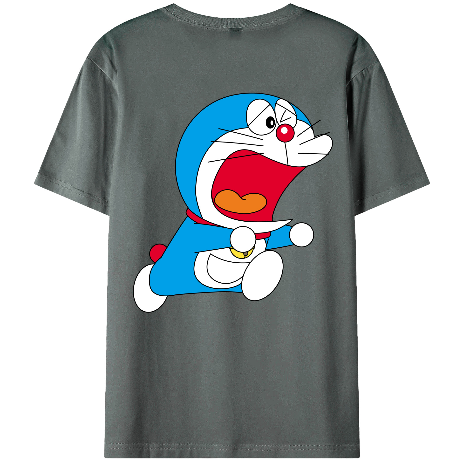 （画像用） ドラえもん Doraemon 綿100％ メンズ半袖Tシャツ（バックプリント） 通気性